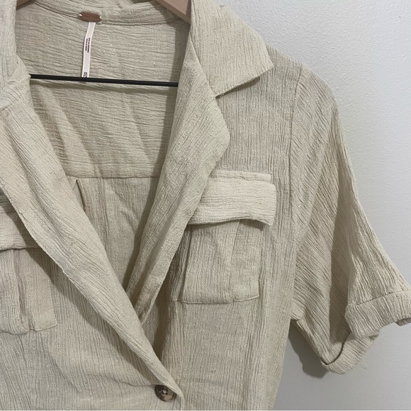 Free People Clementine Linen Wrap Dress Sz XS - Picture 6 of 9